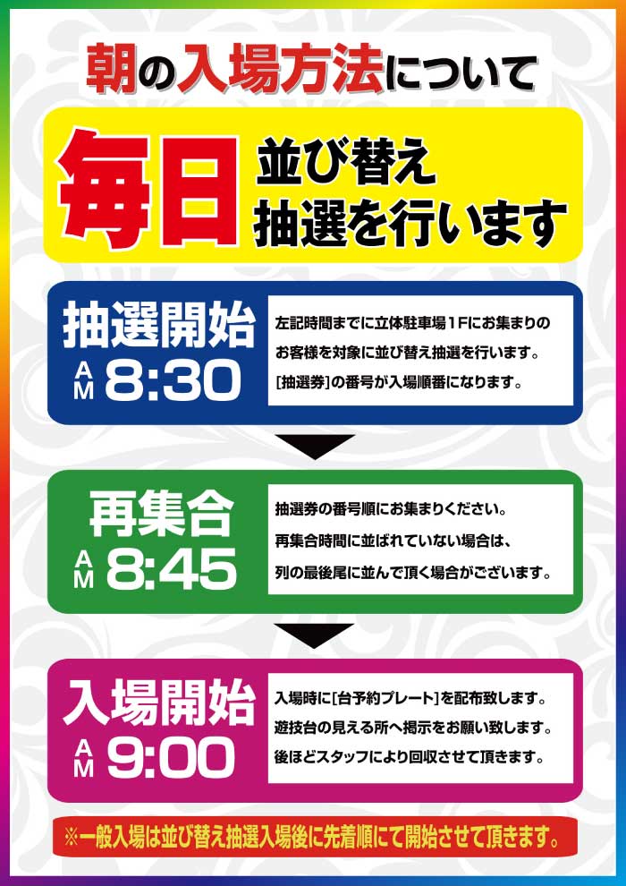 並替抽選時間(毎日)
